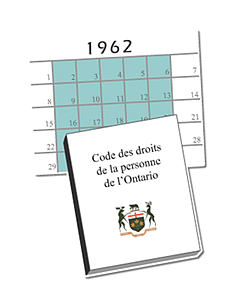 Image d’un calendrier et du Code des droits de la personne de l’Ontario