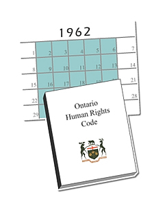 Image of a calander and the Ontario Human Rights Code